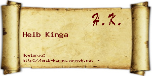 Heib Kinga névjegykártya